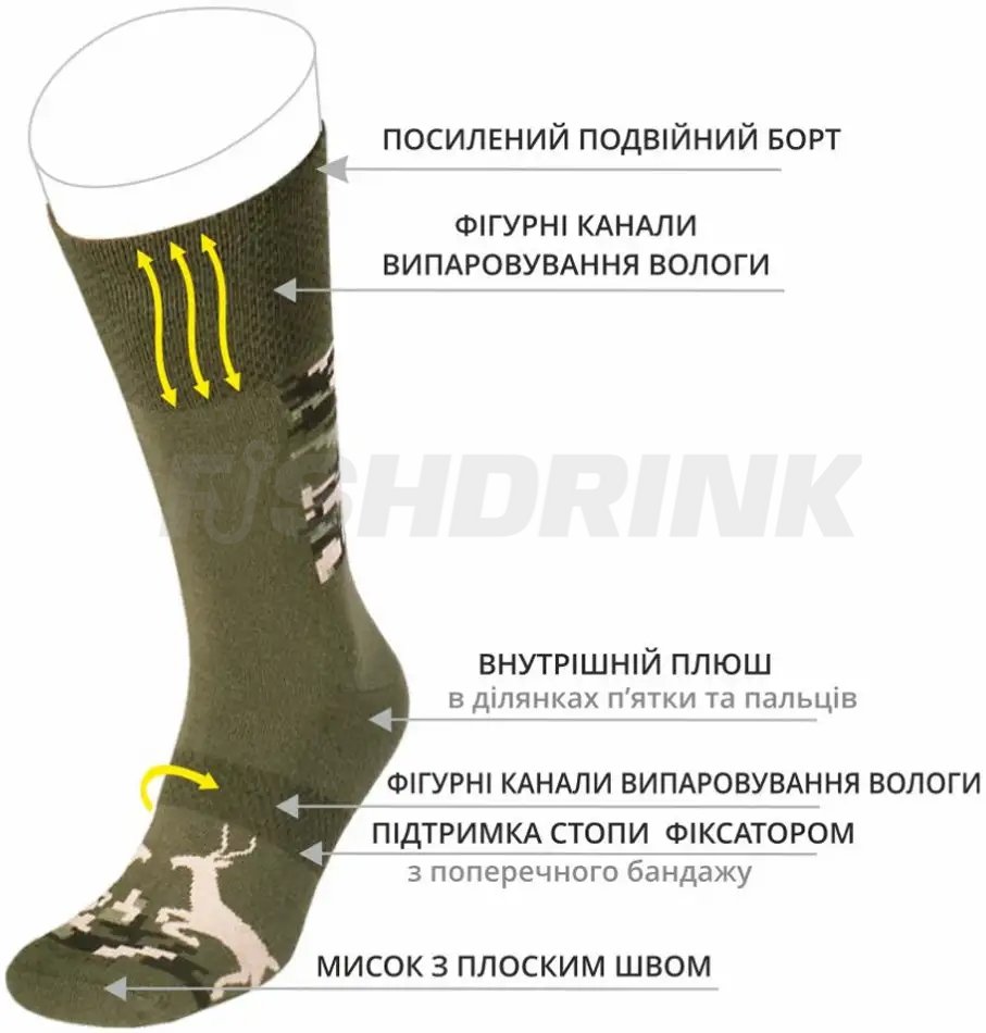 Шкарпетки Duna 2112. 39-42. Хакі