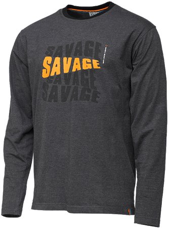 Реглан Savage Gear Simply Savage Logo Tee Long Sleeve L к:dark grey melange