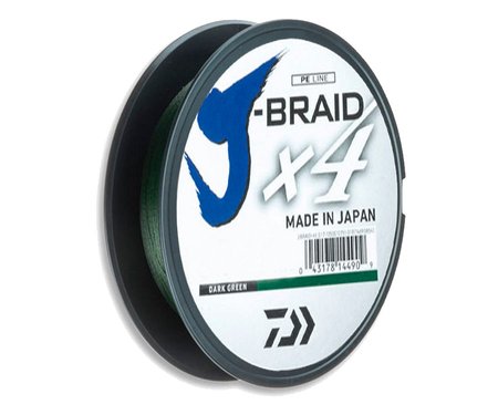 Шнур Daiwa J-Braid x4 0,1мм 3,8кг Dark Green 135м