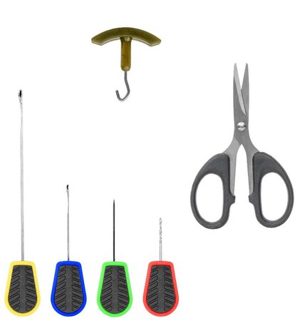 Набір з 3-х голок, свердла, затягувача вузлів та ножиць Carp Zoom, Tempo Needle & Scissors Set