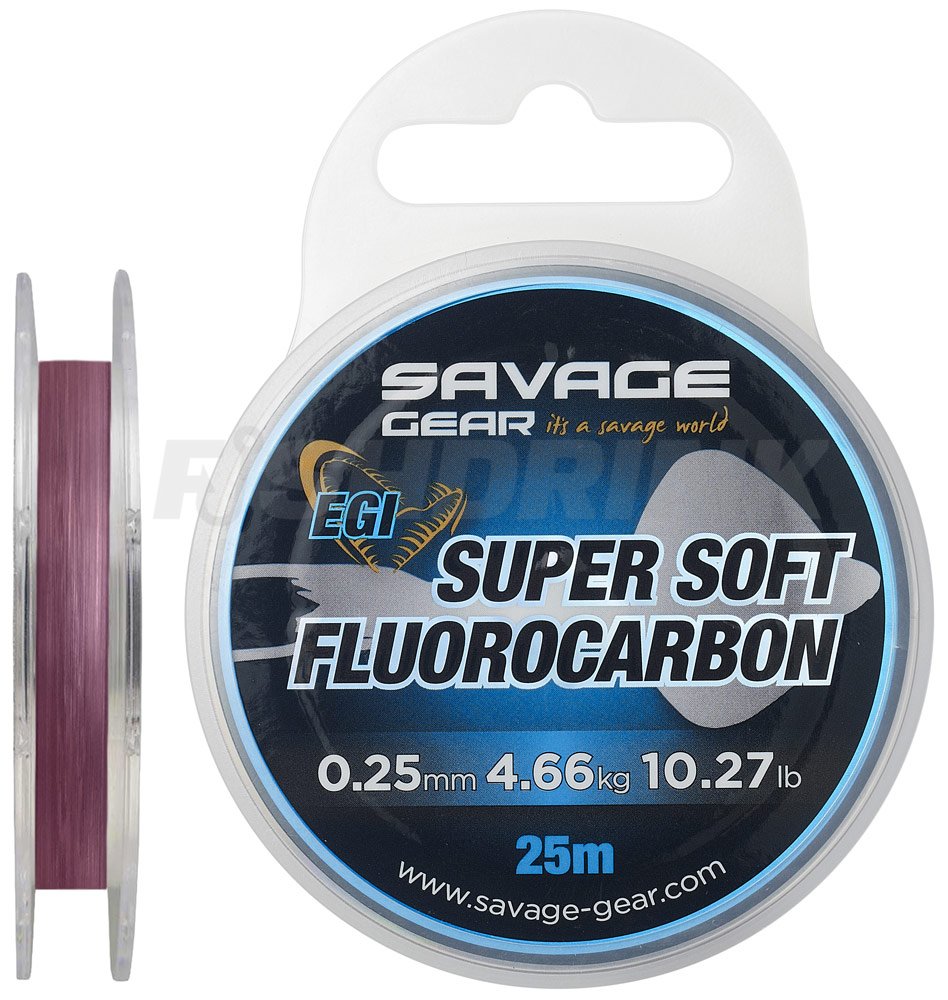 Флюорокарбон Savage Gear Super Soft EGI 25m 0.29mm 6.03kg Pink