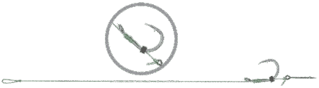 Методний повідець на плетеному повідцевому матеріалі довжиною(10см), голкою та гачком "KO.5"(№6), комплект: (5шт) Power Feeder Rig KO.5, 10cm, #6