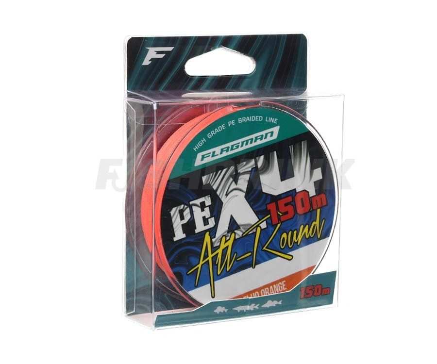 Шнур Flagman All-Round PE X-4 150м 0.14мм Fluo Orange