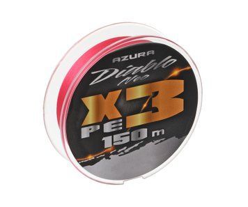 Шнур Azura Diablo Neo X3 Pink 150м #0.2 0.074мм