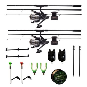 Карповый набор "STALKER" на 2 удилища FLAGMAN MAGNUM BLACK CARP 3.30 - 3lb, 15 в 1