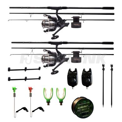 Короповий набір "STALKER" на 2 вудлища FLAGMAN MAGNUM BLACK CARP 3.30 - 3lb, 15 в 1