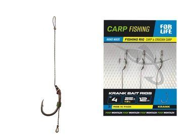 Готовый бойловый поводок KRANK BAIT RIGS, Проф Монтаж (4кр/12см/25Lb/11,5кг) (3шт/пачка)