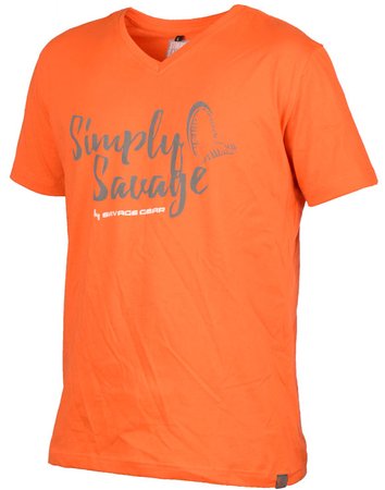Футболка Savage Gear Simply Savage V-neck Tee Orange M