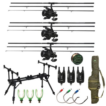 Карповый набор "ADVANCED" на 3 удилища FLAGMAN SENSOR BIG GAME CARP NGS 3.6m 3lb NEW, 18 в 1