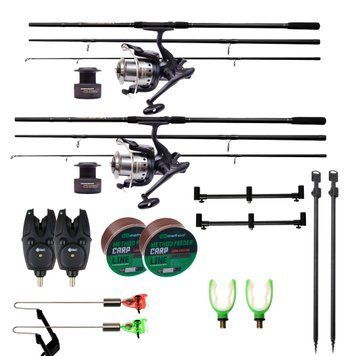 Короповий набір "STALKER OLD" на 2 вудлища MAGNUM BLACK CARP NGM 3,3 3LB-30мм, 16 в 1