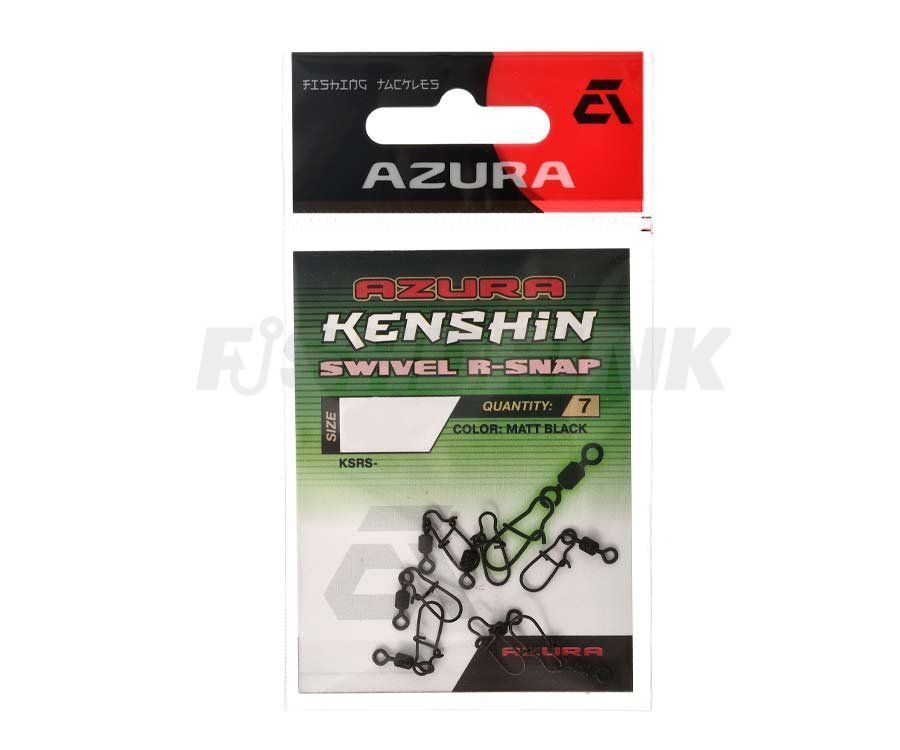 Застібка з вертлюгом Azura Kenshin Swivel R-Snap #8, 18 кг, 7 шт, Американка, спінінгові, 8