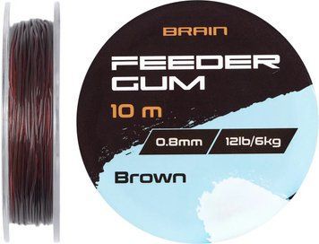 Амортизирующая резина Brain F-Gum 0.8mm 12lb/6kg 10m Brown