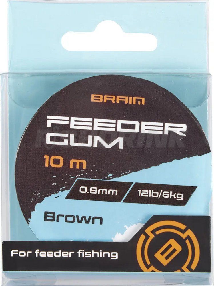 Амортизирующая резина Brain F-Gum 0.8mm 12lb/6kg 10m Brown