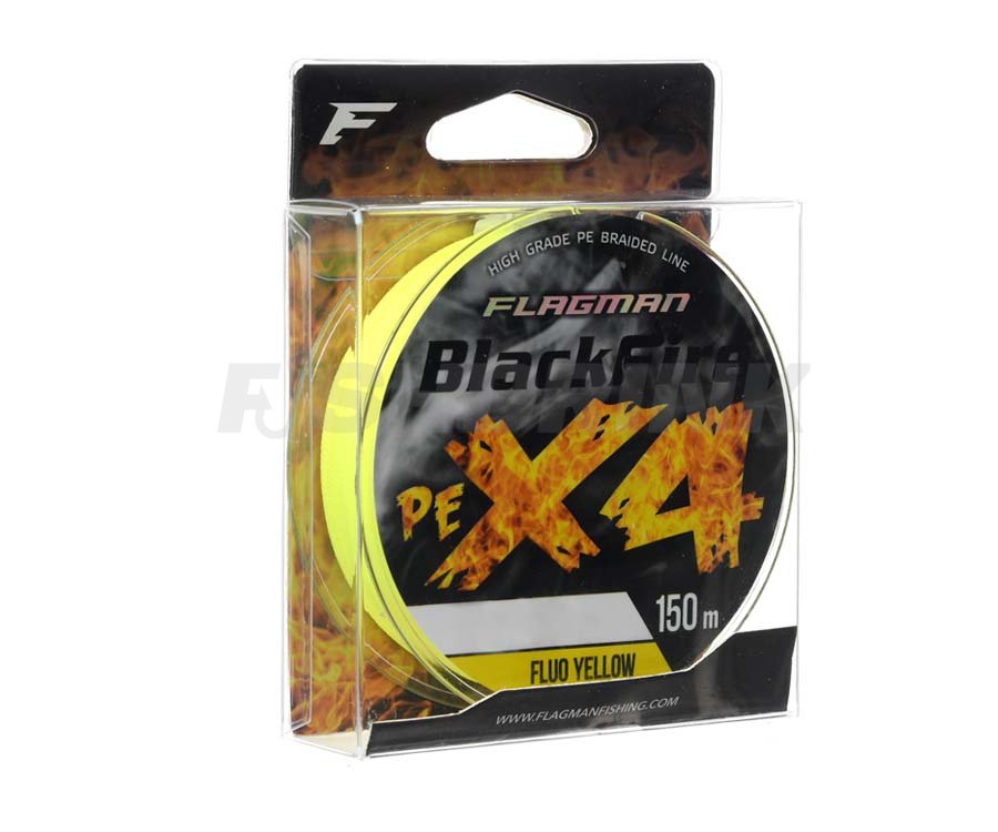 Шнур Flagman Blackfire PE X-4 150м 0.08мм Fluo Yellow