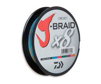 Шнур Daiwa J-Braid x8 Multicolor 300м 0.18мм, 26.5 lb, MultiColor, PE, 0.1 до 0.2, 300 м, 0,18 мм, 12 кг, 8 шт