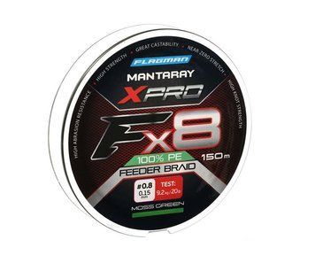 Шнур Flagman Mantaray XPro Braid X8 150м 0.15мм, 20 lb, Moss Green, PE, 0.1 до 0.2, 150 м, 0,15 мм, 9.2 кг, 8 шт