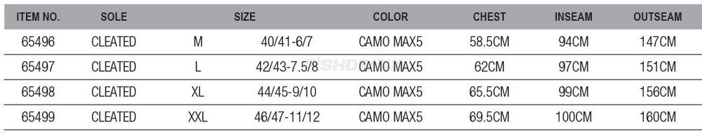 Вейдерсы Prologic Max5 Taslan Chest Bootfoot Waders Cleated XL 44/45-9/10 размеры 58.5cm 94cm 148.5cm ц:camo
