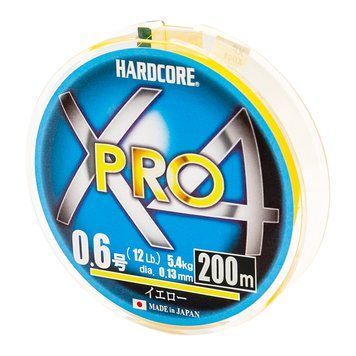 Шнур Duel Hardcore X4 PRO 200m Yellow 5.4kg 0.13mm #0.6 (H3865-Y)