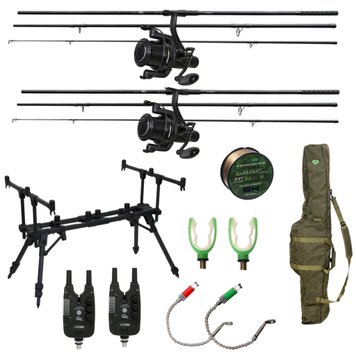 Карповый набор "ADVANCED" на 2 удилища FLAGMAN SENSOR BIG GAME CARP NGS 3.6m 3lb NEW, 13 в 1