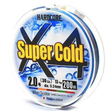 Шнур Duel Hardcore Super Cold X4 200m 5Color 6.4kg 0.15mm #0.8 (H3965)