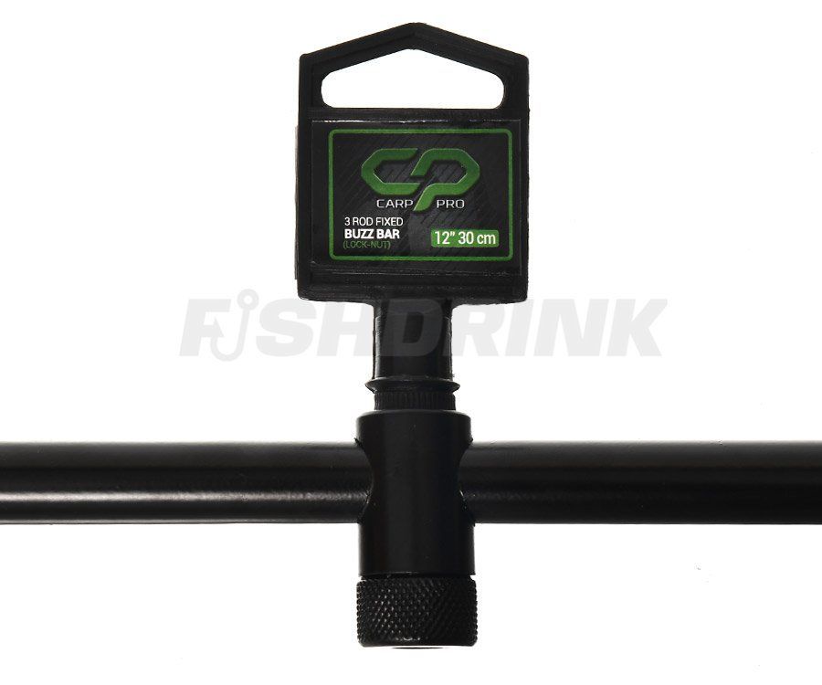 Буз-бар на 3 вудлища Carp Pro 3 Rod Fixed Buzz Bar Lock-Nut 12" 30см, 30 см, 1, Цілісний