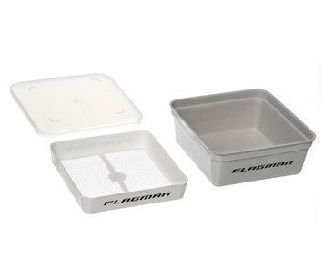 Коробка для наживки+сито+крышка 13,5х13,5х5,5см Grey Box+Cover+Riddle