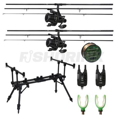 Карповый набор "ADVANCED" на 2 удилища FLAGMAN SENSOR BIG GAME CARP NGS 3.6m 3lb NEW, 10 в 1