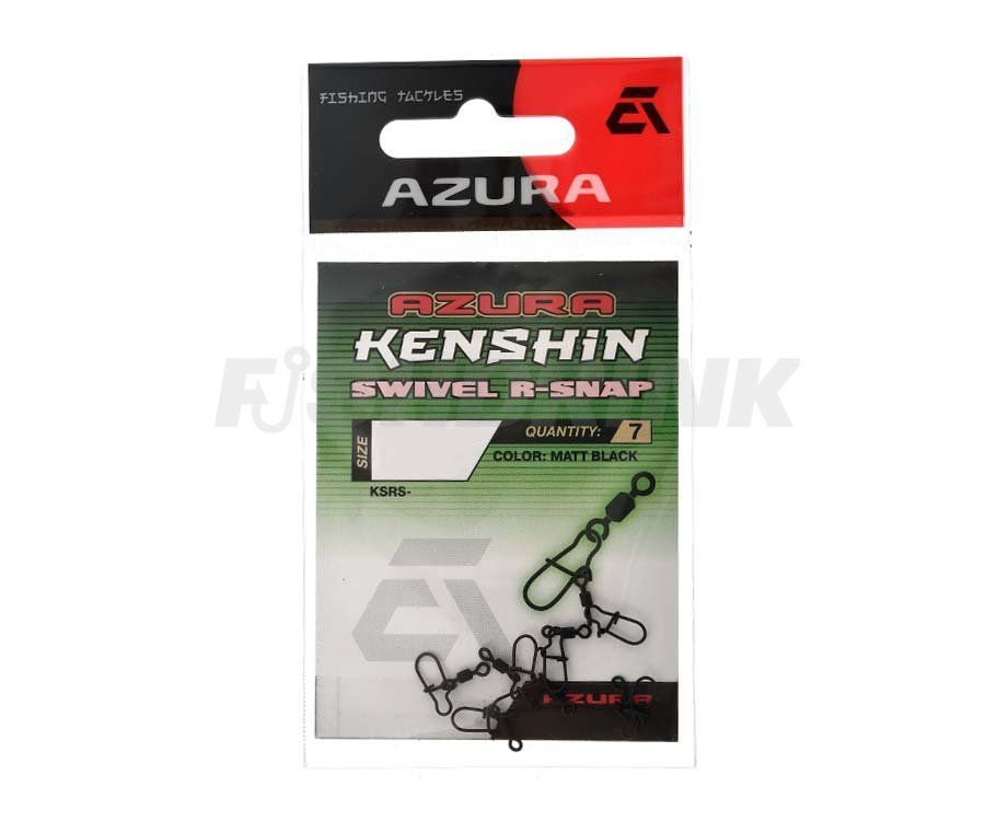 Застежка с вертлюгом Azura Kenshin Swivel R-Snap #12, 9 кг, 7 шт, Американка, спінінгові, 12