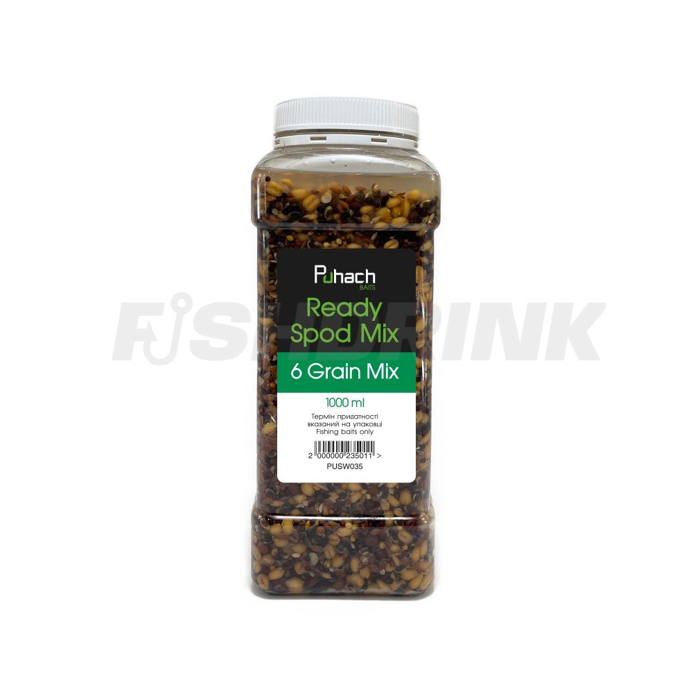 Спод микс Puhach Baits Ready Spod Mix – 6 GRAIN MIX (6 зерновых) 1000 ml