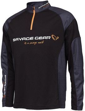 Реглан Savage Gear Tournament Gear Shirt 1/2 Zip L к:black ink