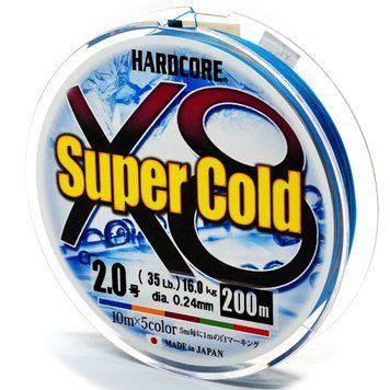 Шнур Duel Hardcore Super Cold X8 200m 5Color 16.0kg 0.24mm #2.0 (H3975)