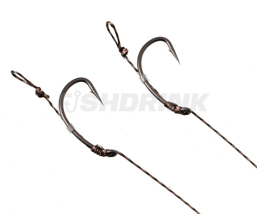 Готовый поводок Carp Pro 15см Sinking Braid 25 lb x8 PTFE Curved Shank №4