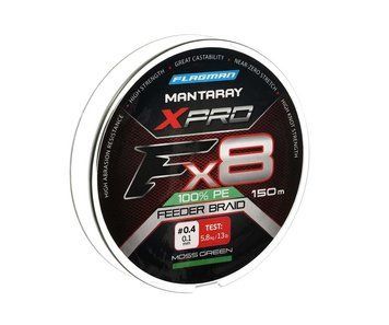 Шнур Flagman Mantaray XPro Braid X8 150м 0.10мм, 13 lb, Moss Green, PE, 0.1 до 0.2, 150 м, 0,1 мм, 5.8 кг, 8 шт