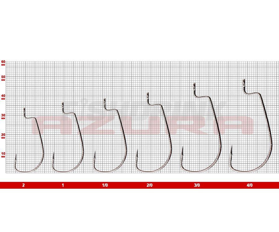 Гачки Azura Long Offset Worm Hook №1