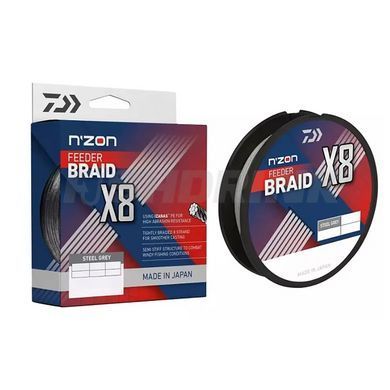 Шнур Daiwa N`Zon X8 Braid 300m Steel Gray 8.5kg 0.12mm (12410-312)