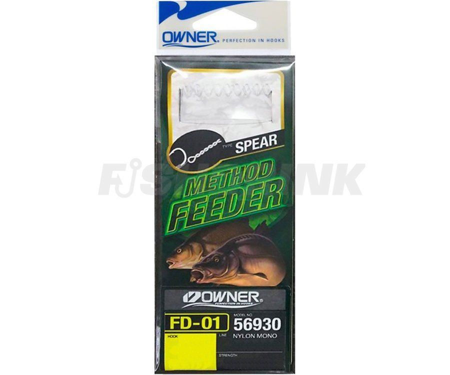 Крючок с поводком Owner Method Feeder Rig Spear FD-01 №8