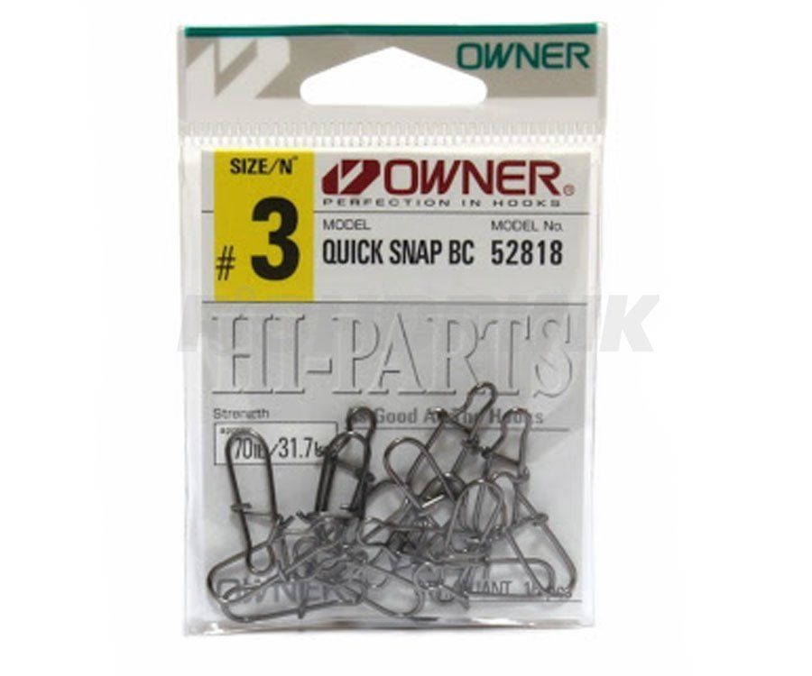 Застежка Owner Quick Snap 52818 BC №3 15шт. black chrome