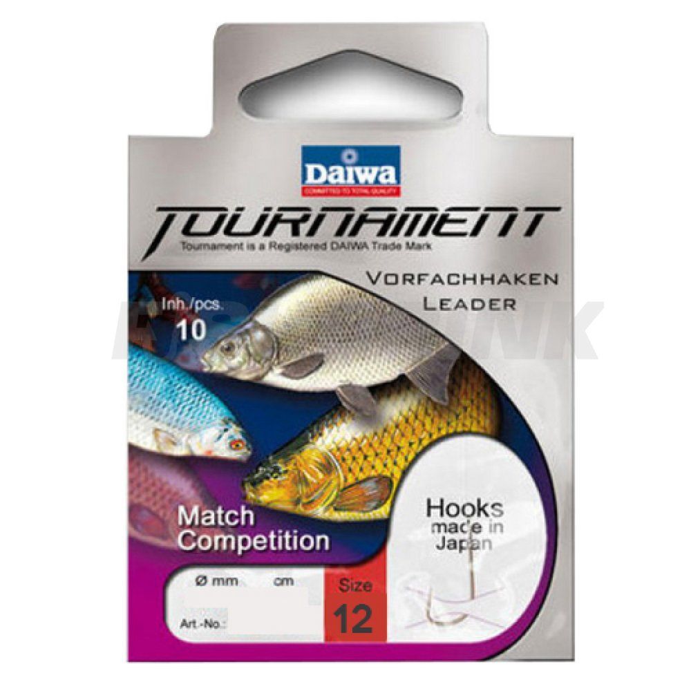 Гачок с повідцем Daiwa Tournament Competition Silver №10 0.14mm 40cm 10pcs (14457-010)